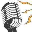 a microphone and a bird on a black background