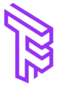 a purple logo with the letter s in the middle
