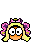 a pink background with an image of a cartoon character