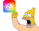 a cartoon character holding up an app icon