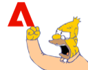 a cartoon character holding up a letter