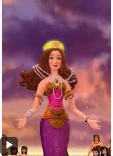 a picture of a woman in a purple dress