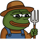 a frog holding a fork and wearing a hat