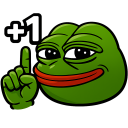 a green frog with a thumbs up sign