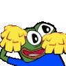 a drawing of a frog with wings on his head