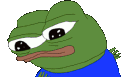 a green frog with a blue shirt on
