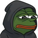 a cartoon frog wearing a hoodie with eyes wide open