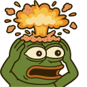 a picture of a frog with a fire on his head