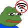a frog with a no wifi sign on his head