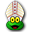 a green frog wearing a hat and glasses