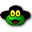 a picture of a green frog with big eyes
