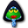 a picture of a green frog with yellow eyes