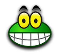 a green monster face with big eyes