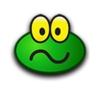 a green smiley face with two yellow eyes