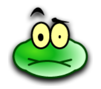 a green frog with a sad look on its face