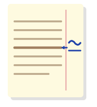 a piece of paper with a line going through it