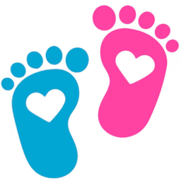 baby blue pink footprints random