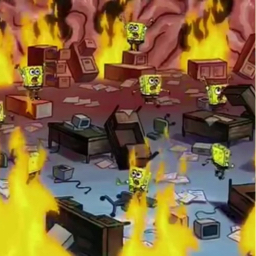 spongebob brain fire random