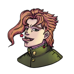 a drawing of a man with red hair