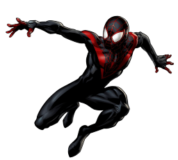 a spider - man flying through the air with his arms outstretched