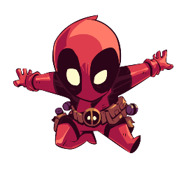a deadpool character in a cartoon style