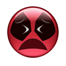 a red button with a sad face drawn on it