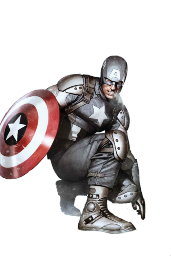 a man in a captain america costume holding a shield