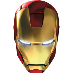a iron man mask with glowing eyes