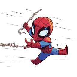 a drawing of a spider man flying through the air