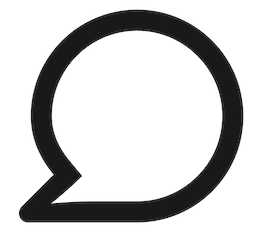 a black and white speech bubble