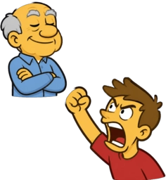 young man yells at old man random