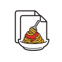 a plate of spaghetti with a fork in it