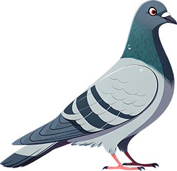a pigeon standing on top of a red object