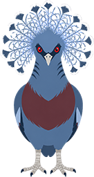 a blue bird with red eyes sitting on a branch