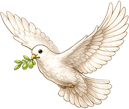 a white dove with a green twig in its beak