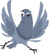 a blue bird with its wings spread out