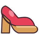 a high heeled shoe with a platform