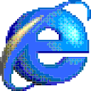 a blue computer logo with a smile on it