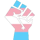 a pixel art picture of a hand holding a clock