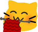 a yellow cat with a red blanket on it's back