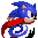 a pixel art picture of a sonic character
