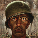 a painting of a man in a military uniform