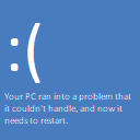 a blue background with a white text that reads your pc ran into a problem that
