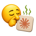 a sticker of a sad emoticon holding a sign