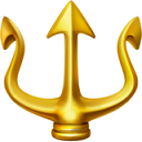 a gold anchor with a white background