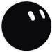 a black and white image of a bowling ball