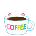 a cup of coffee with the word coffee on it