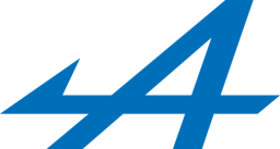 a blue and black logo with the letter a in the middle
