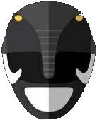 a black and white mask with yellow eyes