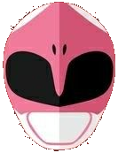 a pink alien face with black eyes